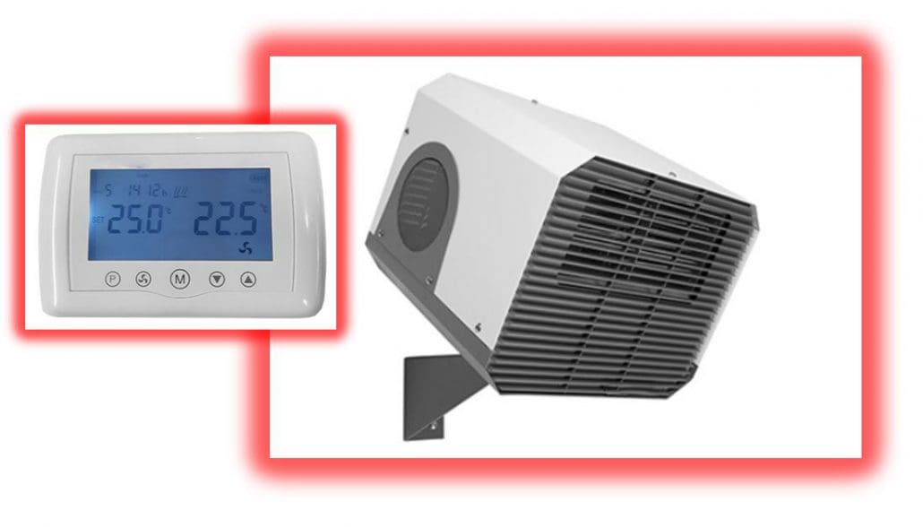 Commercial Fan Heaters 6kW to 12kW Wireless Controlled Wall mounted