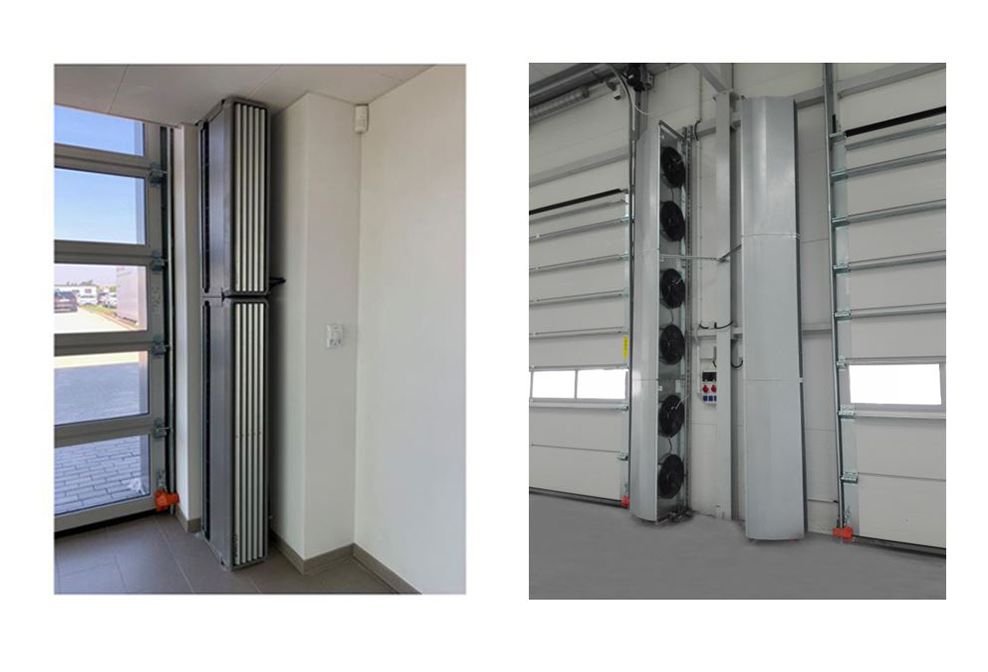 vertical air curtains; vertical door air curtains; industrial vertical air curtains