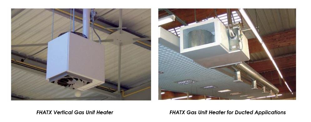 Gas Unit Heater Options – free blowing or ducted; unit heaters gas fired;