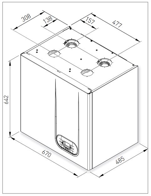 R1K100 boiler dimensions; gb162 v2; inc vat; england;