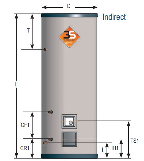 indirect unvented cylinders dimensions