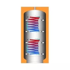 Twin coil buffer tank or calorifier