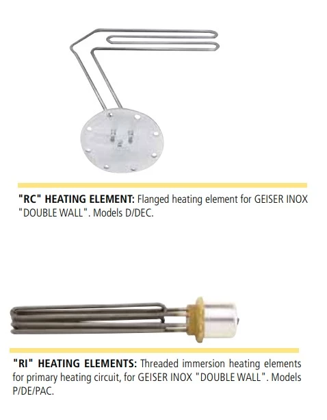 immersion heaters for our hot water heaters from Flexiheat UK