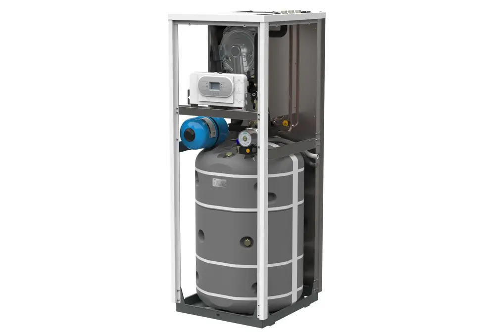 gas hot water cylinder internal picture showing the storage tank with with high thermal efficiency, tankless gas water heater