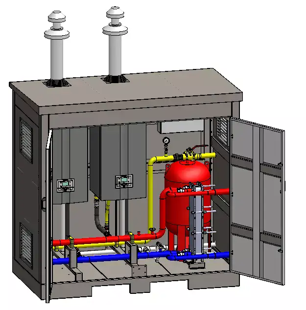 External gas boiler house with plate heat exchanger option Flexiheat UK