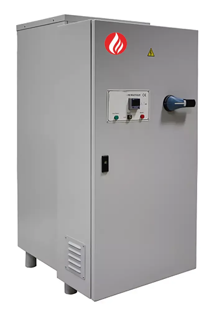 A picture of our industrial electric hot water boilers for electric heating systems with an output range from 90 to 960kW, with high thermal efficiency these electric boilers are suitable for district heating schemes or larger industrial buildings.