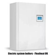Electric system boilers from 4kw to 45kw output which are hydronic boilers, that are an energy-efficient electric boiler for central heating and heating hot water via a indirect cylinder from Flexiheat UK