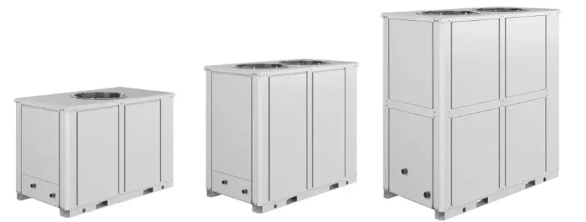 Commercial air source heat pump range for heating and cooling or air conditioning of commercial premises from Flexiheat UK