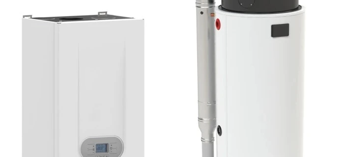 Condensing water heaters with high efficiency domestic hot water heating with storage or condensing tankless water heater options from Flexiheat UK