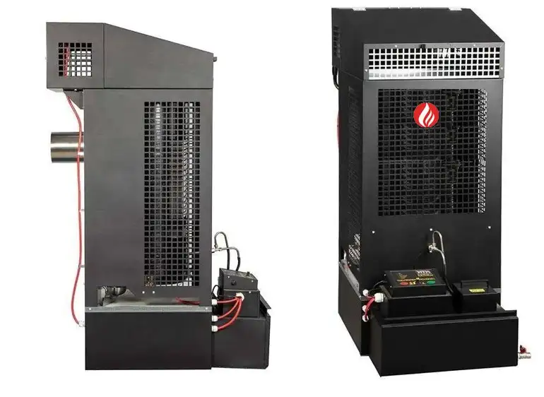 Waste oil workshop heaters model FHMWOH17-33 from Flexiheat UK which are ideal for workshop and garage warm air heating